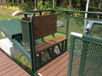 PVC seat & decking in the hillside trolley car