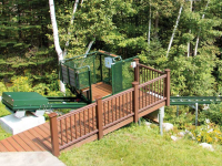 Trolley car features powder coated finish & PVC seat & decking