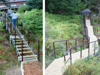 Stairs designed for a gradual, sloping site