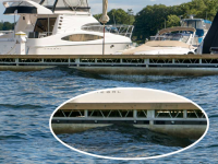 Wave attenuator integrated into a dock system